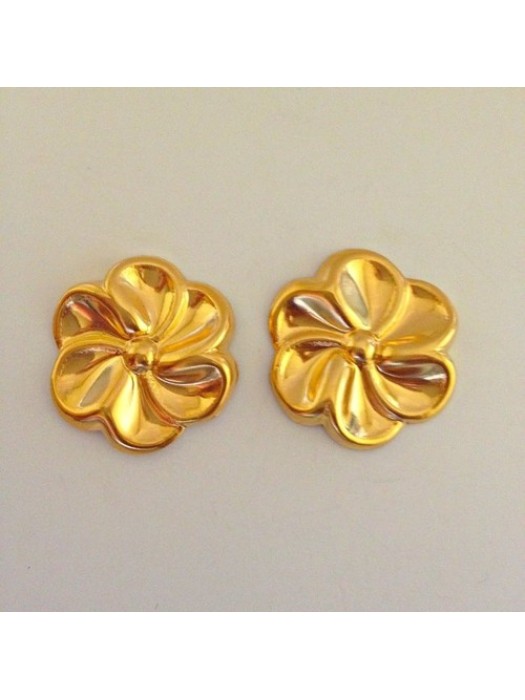 Big flower gold earrings 